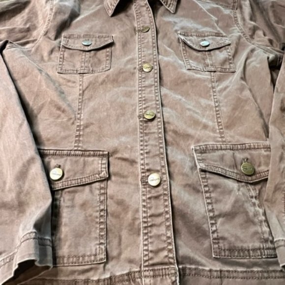 BUNDLE 3 FOR $18 Womens Brown Jacket Large Button Up Four Pocket Western - Picture 4 of 13
